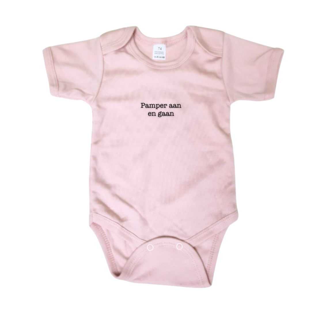 Roze body voor baby's en peuters. Origineel cadeau voor ouders van kleine kindjes. 